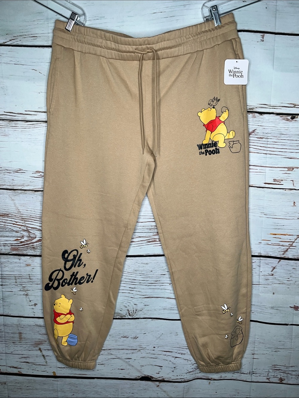Disney NWT Size XXL Tan - Winnie the Pooh Honey Bee Graphic Jogger Sweatpants
